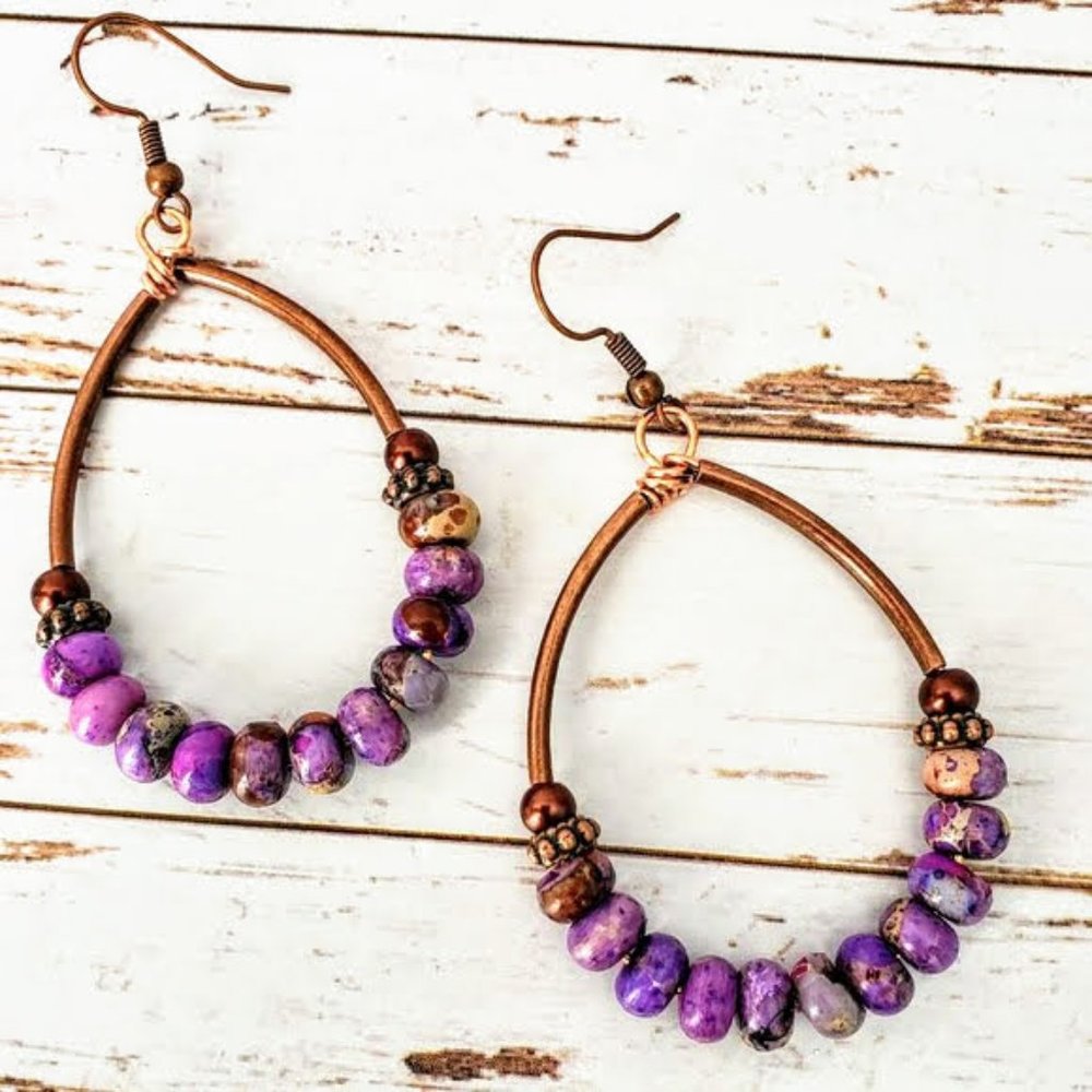 Purple Sea Sediment Southwest Earrings